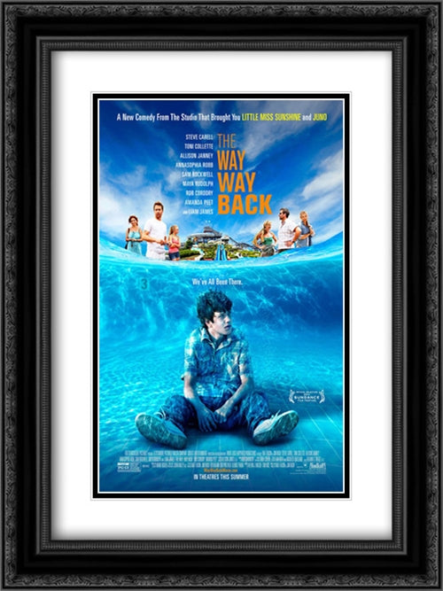 The Way, Way Back 18x24 Black Ornate Wood Framed Movie Poster with Double Matting