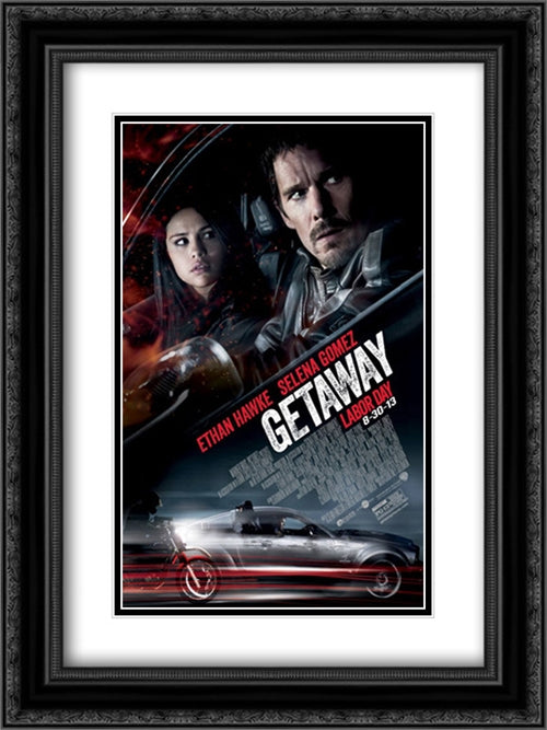Getaway 18x24 Black Ornate Wood Framed Movie Poster with Double Matting