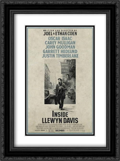Inside Llewyn Davis 18x24 Black Ornate Wood Framed Movie Poster with Double Matting