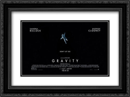 Gravity 24x18 Black Ornate Wood Framed Movie Poster with Double Matting