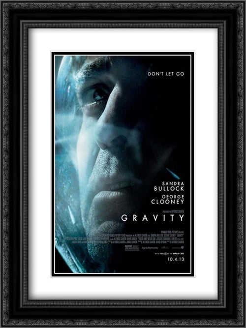 Gravity 18x24 Black Ornate Wood Framed Movie Poster with Double Matting