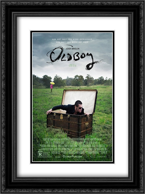 Oldboy 18x24 Black Ornate Wood Framed Movie Poster with Double Matting
