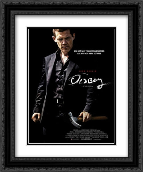 Oldboy 20x24 Black Ornate Wood Framed Movie Poster with Double Matting