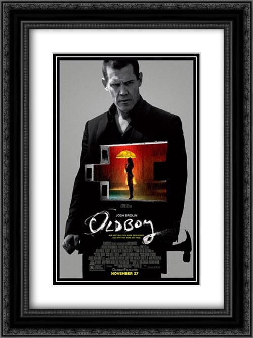 Oldboy 18x24 Black Ornate Wood Framed Movie Poster with Double Matting