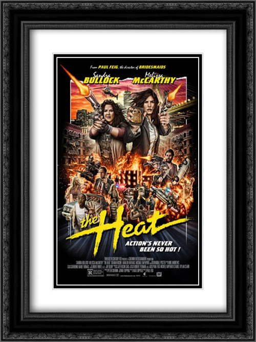 The Heat 18x24 Black Ornate Wood Framed Movie Poster with Double Matting