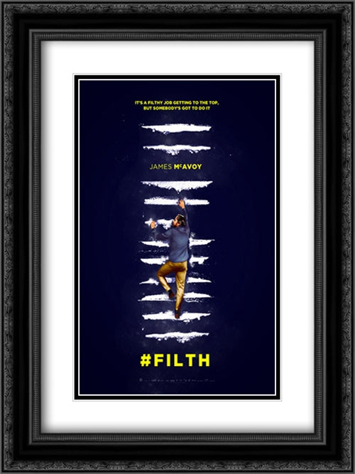 Filth 18x24 Black Ornate Wood Framed Movie Poster with Double Matting