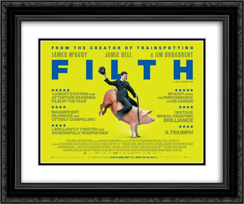 Filth 24x20 Black Ornate Wood Framed Movie Poster with Double Matting