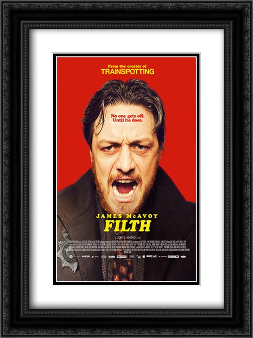Filth 18x24 Black Ornate Wood Framed Movie Poster with Double Matting