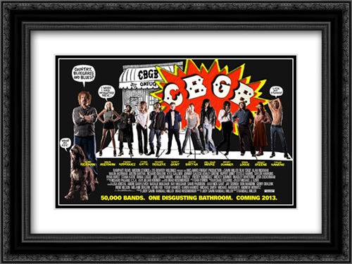 CBGB 24x18 Black Ornate Wood Framed Movie Poster with Double Matting