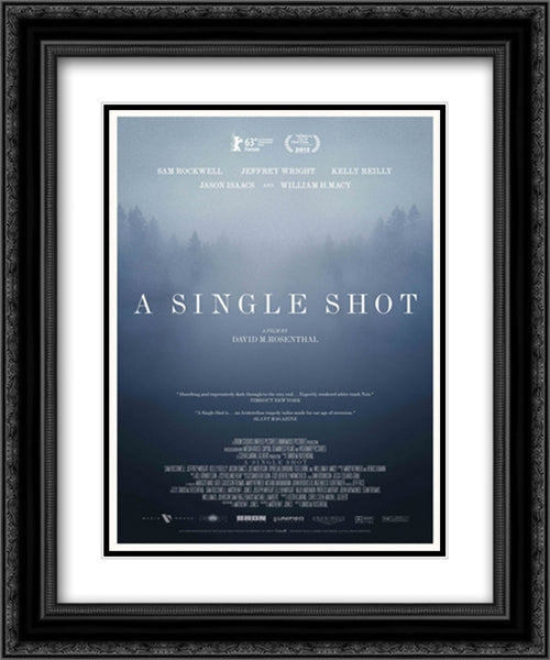 A Single Shot 20x24 Black Ornate Wood Framed Movie Poster with Double Matting