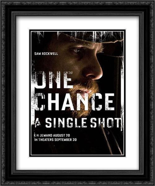 A Single Shot 20x24 Black Ornate Wood Framed Movie Poster with Double Matting