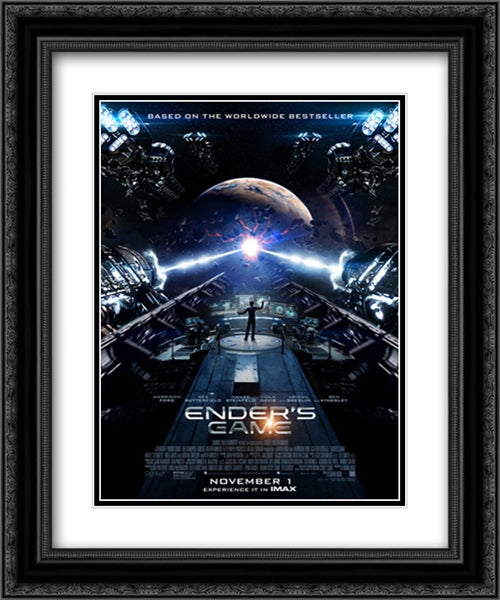 Ender's Game 20x24 Black Ornate Wood Framed Movie Poster with Double Matting