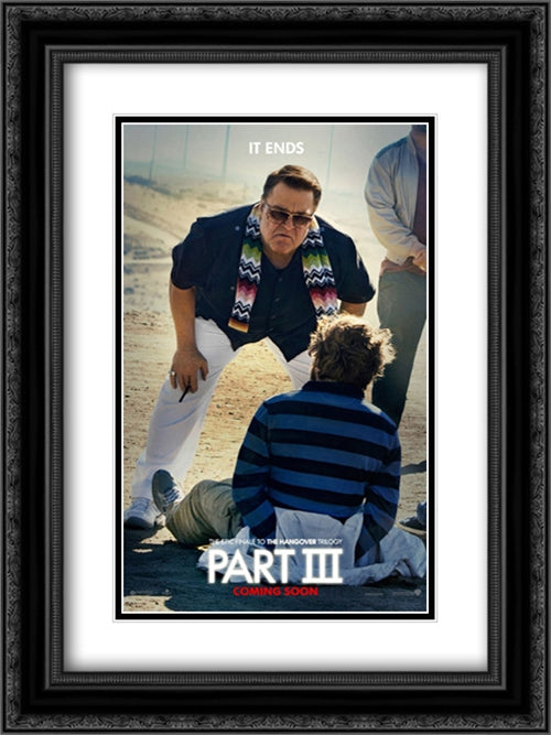 The Hangover Part III 18x24 Black Ornate Wood Framed Movie Poster with Double Matting