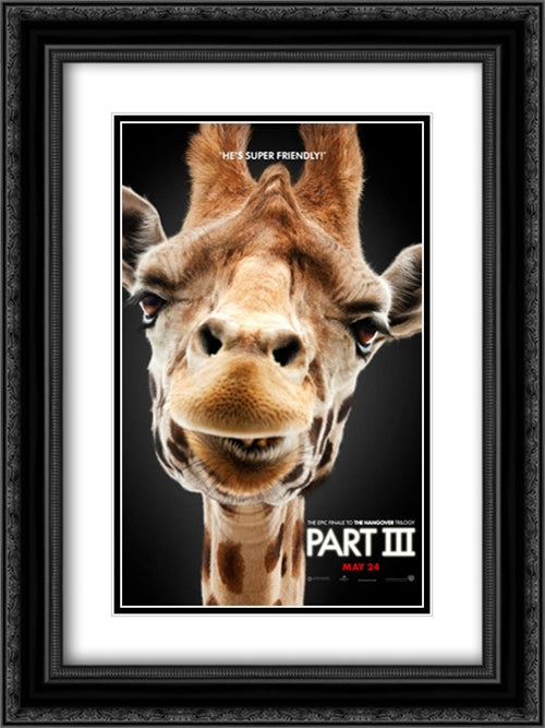 The Hangover Part III 18x24 Black Ornate Wood Framed Movie Poster with Double Matting