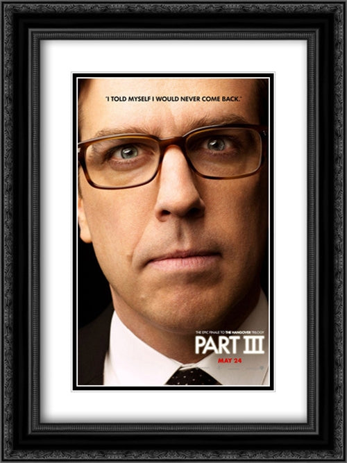 The Hangover Part III 18x24 Black Ornate Wood Framed Movie Poster with Double Matting
