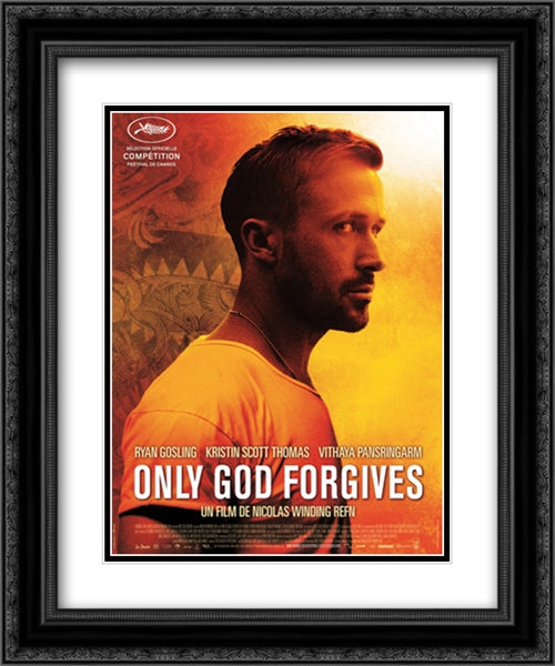 Only God Forgives 20x24 Black Ornate Wood Framed Movie Poster with Double Matting