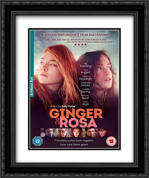 Ginger & Rosa 20x24 Black Ornate Wood Framed Movie Poster with Double Matting