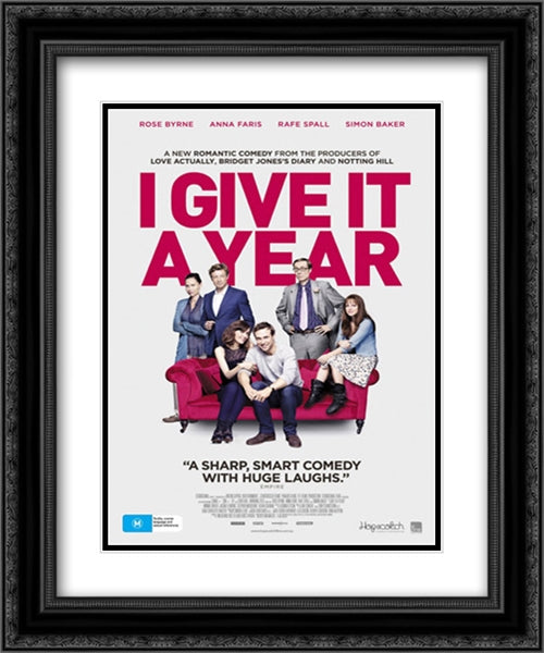 I Give It A Year 20x24 Black Ornate Wood Framed Movie Poster with Double Matting