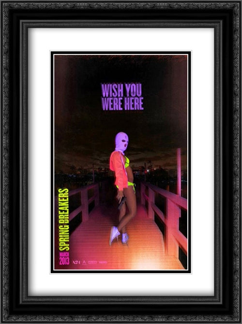Spring Breakers 18x24 Black Ornate Wood Framed Movie Poster with Double Matting