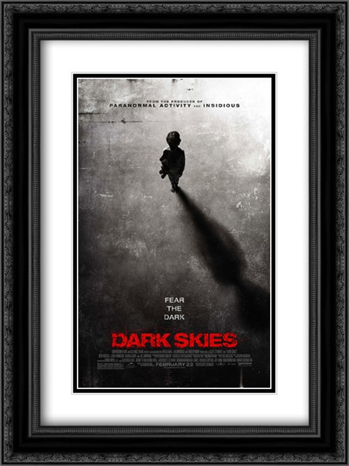 Dark Skies 18x24 Black Ornate Wood Framed Movie Poster with Double Matting