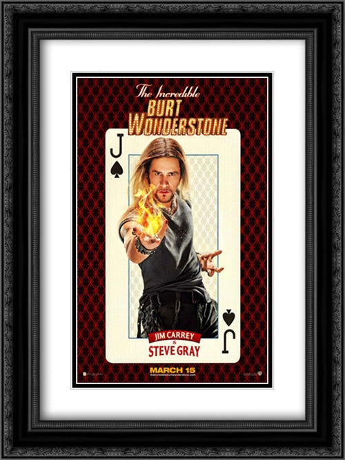The Incredible Burt Wonderstone 18x24 Black Ornate Wood Framed Movie Poster with Double Matting