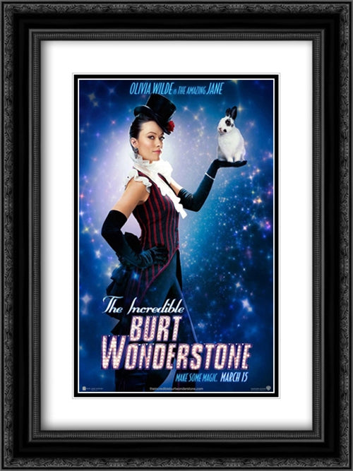 The Incredible Burt Wonderstone 18x24 Black Ornate Wood Framed Movie Poster with Double Matting