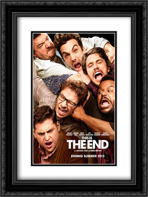 This is the End 18x24 Black Ornate Wood Framed Movie Poster with Double Matting