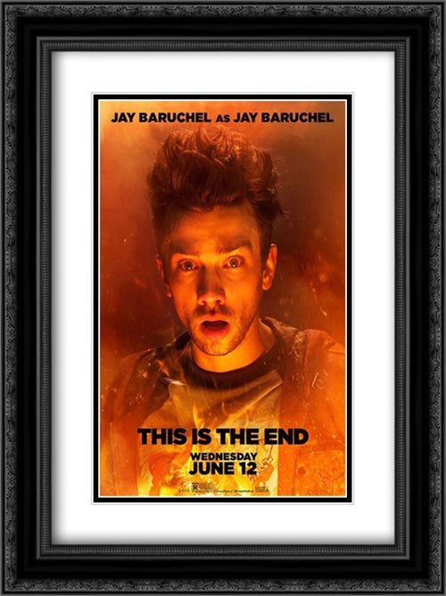 This is the End 18x24 Black Ornate Wood Framed Movie Poster with Double Matting