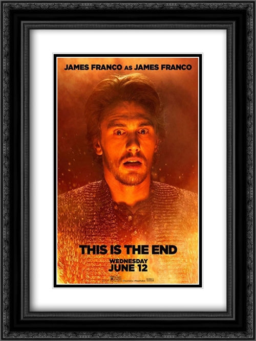 This is the End 18x24 Black Ornate Wood Framed Movie Poster with Double Matting