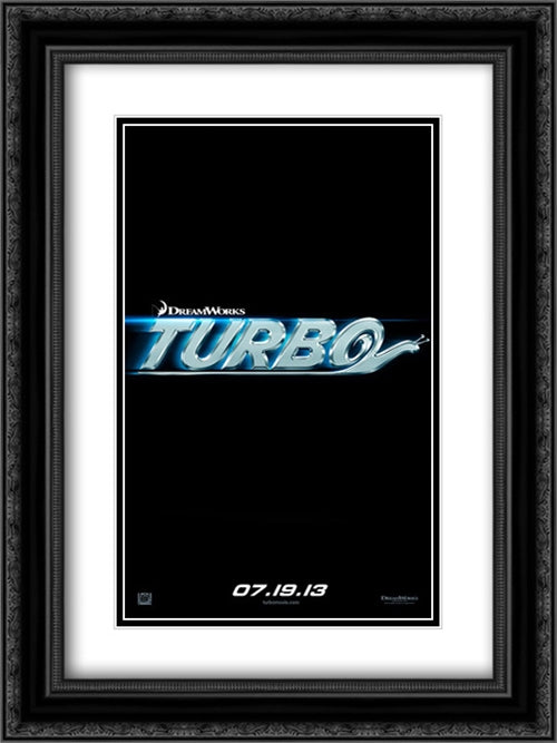 Turbo 18x24 Black Ornate Wood Framed Movie Poster with Double Matting