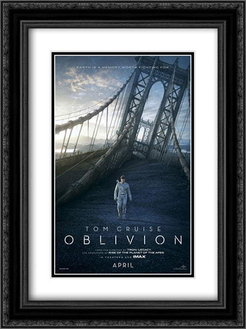 Oblivion 18x24 Black Ornate Wood Framed Movie Poster with Double Matting