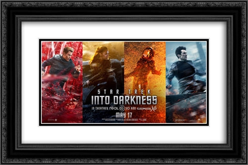 Star Trek Into Darkness 24x16 Black Ornate Wood Framed Movie Poster with Double Matting