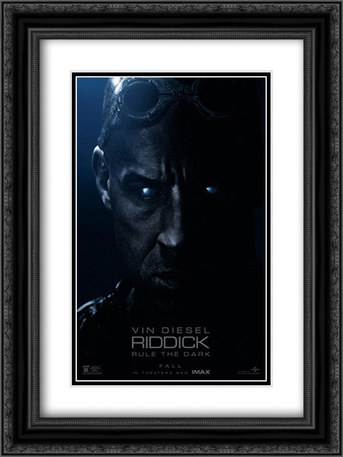 Riddick 18x24 Black Ornate Wood Framed Movie Poster with Double Matting