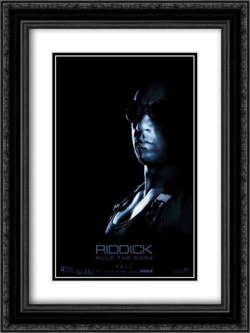 Riddick 18x24 Black Ornate Wood Framed Movie Poster with Double Matting