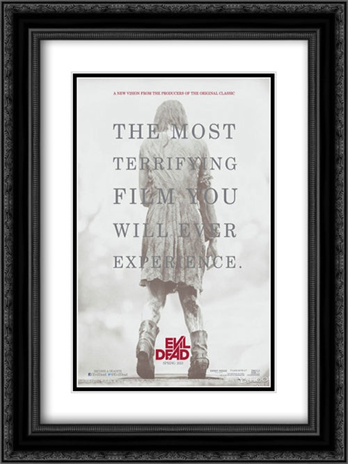 Evil Dead 18x24 Black Ornate Wood Framed Movie Poster with Double Matting