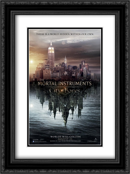 The Mortal Instruments: City of Bones 18x24 Black Ornate Wood Framed Movie Poster with Double Matting