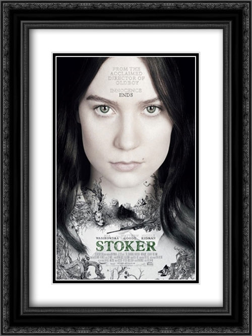 Stoker 18x24 Black Ornate Wood Framed Movie Poster with Double Matting