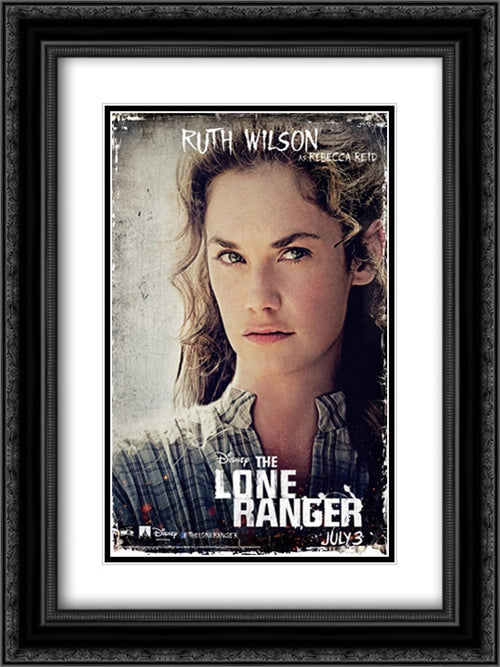 The Lone Ranger 18x24 Black Ornate Wood Framed Movie Poster with Double Matting