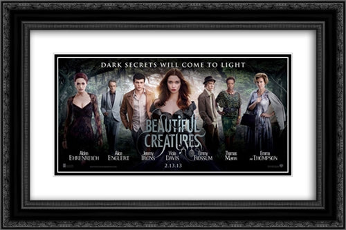 Beautiful Creatures 24x16 Black Ornate Wood Framed Movie Poster with Double Matting