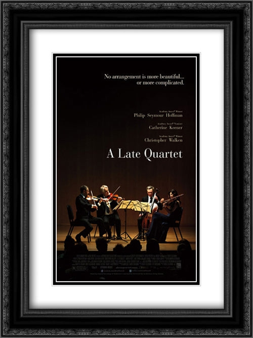 A Late Quartet 18x24 Black Ornate Wood Framed Movie Poster with Double Matting