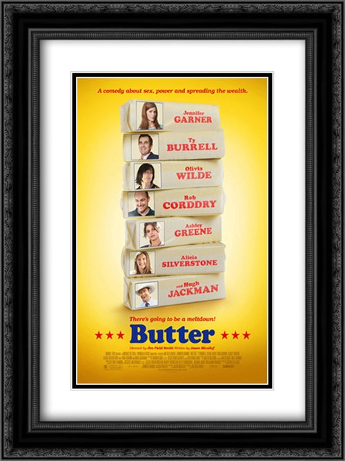 Butter 18x24 Black Ornate Wood Framed Movie Poster with Double Matting