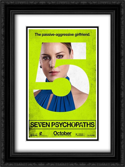 Seven Psychopaths 18x24 Black Ornate Wood Framed Movie Poster with Double Matting