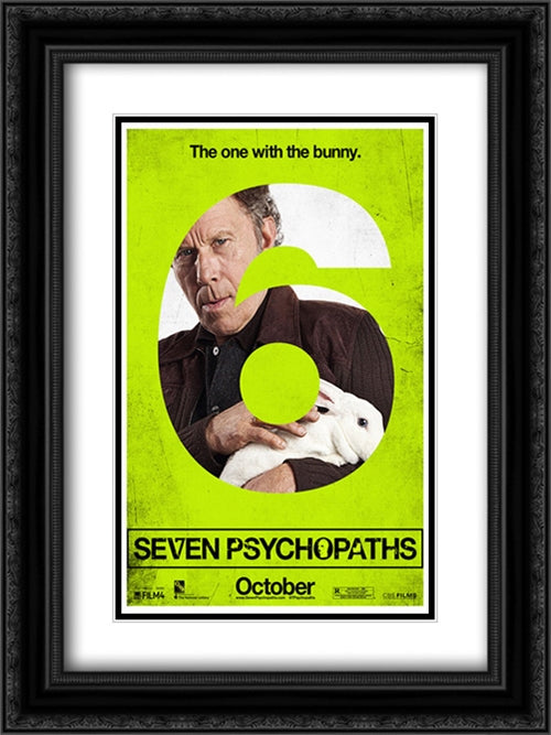 Seven Psychopaths 18x24 Black Ornate Wood Framed Movie Poster with Double Matting