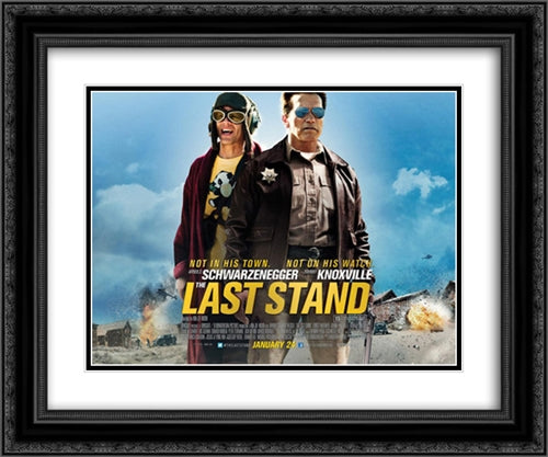 The Last Stand 24x20 Black Ornate Wood Framed Movie Poster with Double Matting