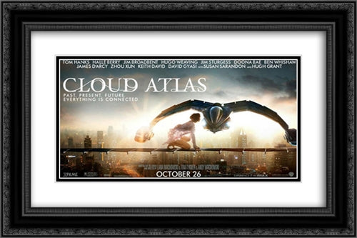 Cloud Atlas 24x16 Black Ornate Wood Framed Movie Poster with Double Matting