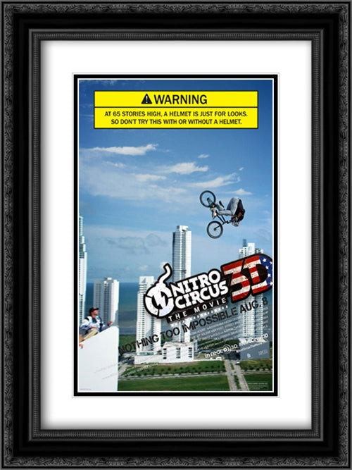Nitro Circus: The Movie 3D 18x24 Black Ornate Wood Framed Movie Poster with Double Matting