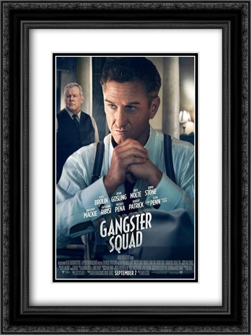 Gangster Squad 18x24 Black Ornate Wood Framed Movie Poster with Double Matting