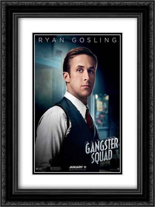 Gangster Squad 18x24 Black Ornate Wood Framed Movie Poster with Double Matting