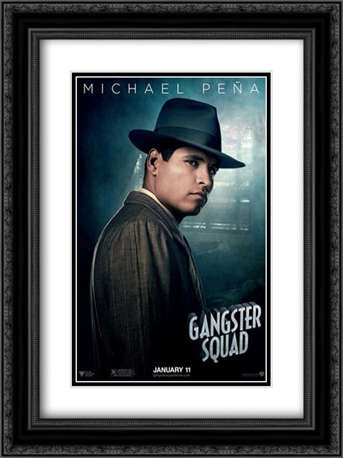 Gangster Squad 18x24 Black Ornate Wood Framed Movie Poster with Double Matting