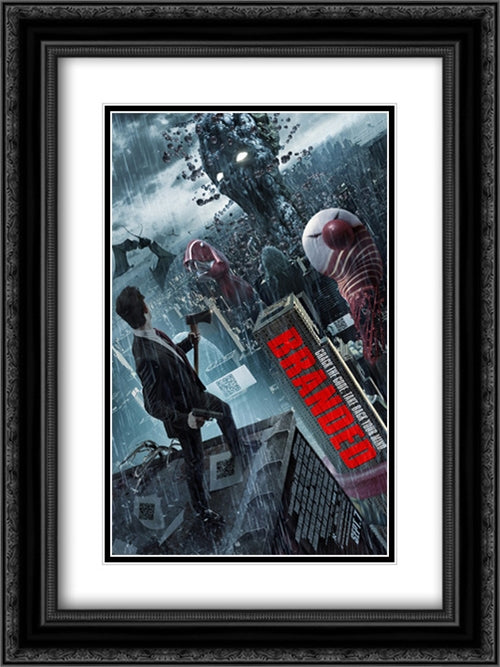 Branded 18x24 Black Ornate Wood Framed Movie Poster with Double Matting